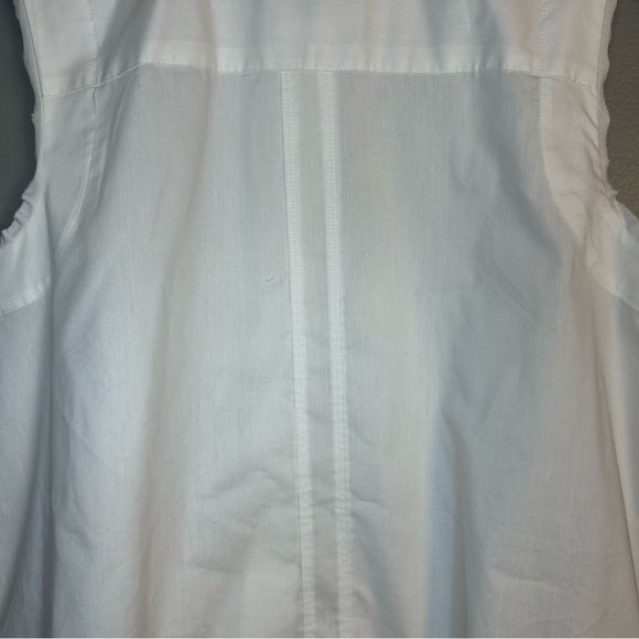 Marled from Anthropologie White Sleeveless Button Down Collar Tunic Shirt, Sz M - Picture 7 of 9